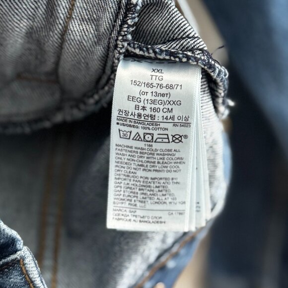 GAP Girls Classic Cotton Icon Denim Jacket, Medium Wash, Size XXL - Picture 9 of 9